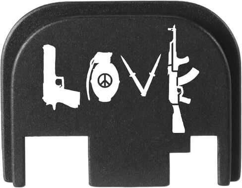 لوحة غطاء منزلق خلفي NDZ Performance Gen 1-4 لـ Glock 9mm .40 .357 .45 صور شعبية منقوشة بالليزر من الألومنيوم الأسود - اختر صورة in Kuwait