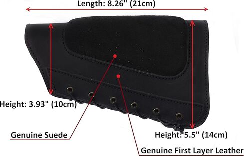 Genuine Leather Buttstock Ammo Shotgun Shell Holder Carrier Cover Suede Padded Cheek Rest in Saudi Arabia