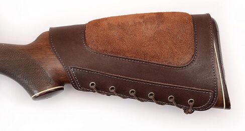 Genuine Leather Buttstock Ammo Shotgun Shell Holder Carrier Cover Suede Padded Cheek Rest in Saudi Arabia
