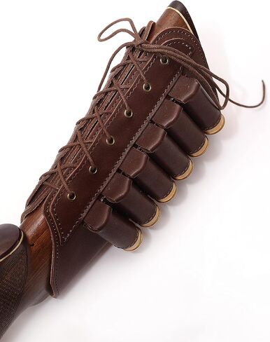 Genuine Leather Buttstock Ammo Shotgun Shell Holder Carrier Cover Suede Padded Cheek Rest in Saudi Arabia