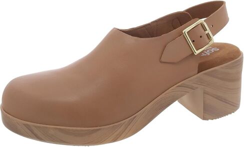 SoftWalk Women's Fairbanks Clog, Tan Nubuck, 8 Narrow in Saudi Arabia