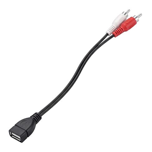 0.2M/0.65FT USB إلى 2 RCA كابل USB A 2.0 أنثى إلى 2 RCA ذكر جاك الفاصل ذكر Y مقسم الصوت والفيديو AV كابل محول مركب لسلك محول الصوت والفيديو AV in Saudi Arabia