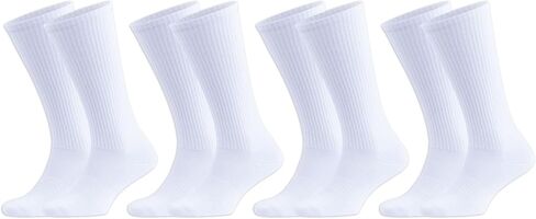 جوارب رياضية دائرية للرجال والنساء - درزات ناعمة عند أصابع القدم وأطراف أكمام مرنة قوية، جوارب كاجوال لساق الساق - 4 أزواج in Kuwait