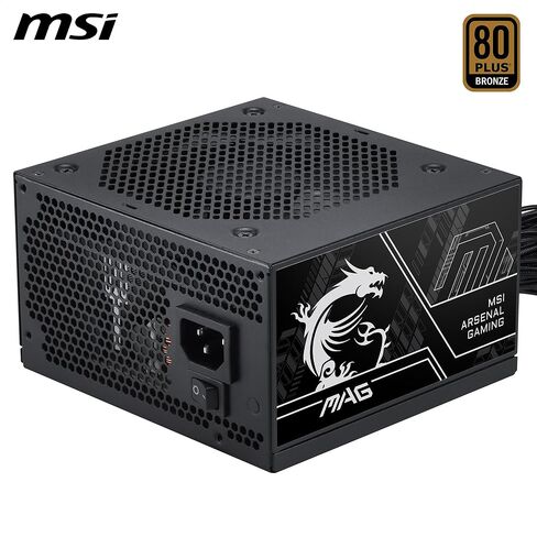 MSI MAG A650BN PCIE5 III, Non Modular Gaming 650W Power Supply, 80+ Bronze, Dual 12V-2x6 Cables, Server-Grade Capacitor, ATX 3.1 & PCIe 5.1 Ready, Low-Noise, Semi Digital, 5 Year Warranty in Saudi Arabia
