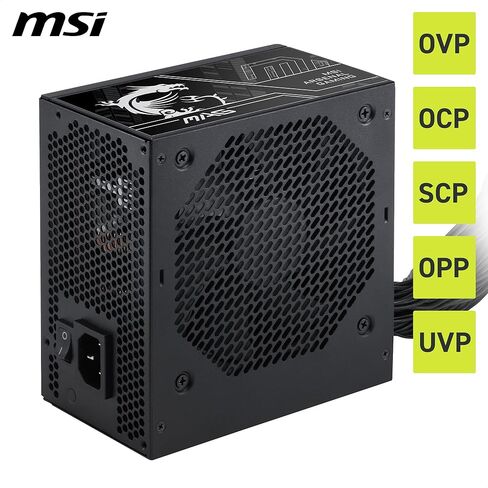 MSI MAG A650BN PCIE5 III, Non Modular Gaming 650W Power Supply, 80+ Bronze, Dual 12V-2x6 Cables, Server-Grade Capacitor, ATX 3.1 & PCIe 5.1 Ready, Low-Noise, Semi Digital, 5 Year Warranty in Saudi Arabia