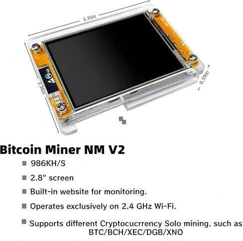 Mini Bitcoins Miner USB,ESP32 986 kh/s Crypto Miner,2.8 Inch Smart Display Crypto Solo Lottery Miner Solo Mining Machine in Saudi Arabia