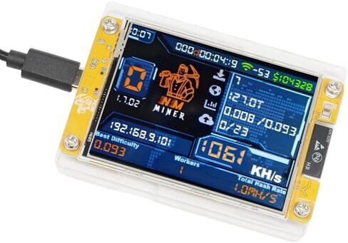 Mini Bitcoins Miner USB,ESP32 986 kh/s Crypto Miner,2.8 Inch Smart Display Crypto Solo Lottery Miner Solo Mining Machine in Saudi Arabia