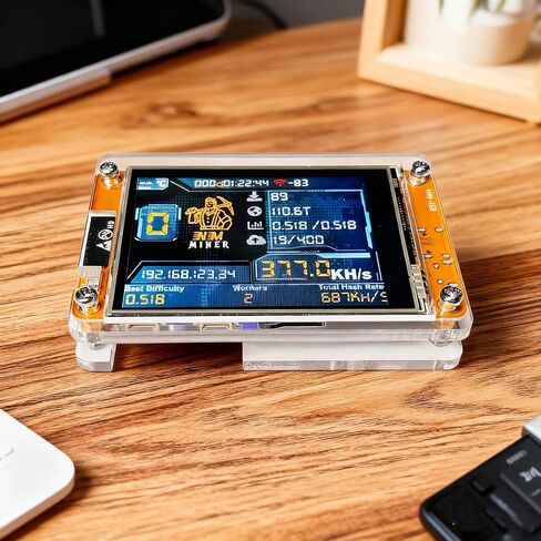 Mini Bitcoins Miner USB,ESP32 986 kh/s Crypto Miner,2.8 Inch Smart Display Crypto Solo Lottery Miner Solo Mining Machine in Saudi Arabia