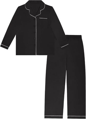 GUISBY Pajama Set for Kid Boys Girls Button-up Pjs Long Sleeve Sleepwear for 5-14 Years in Kuwait