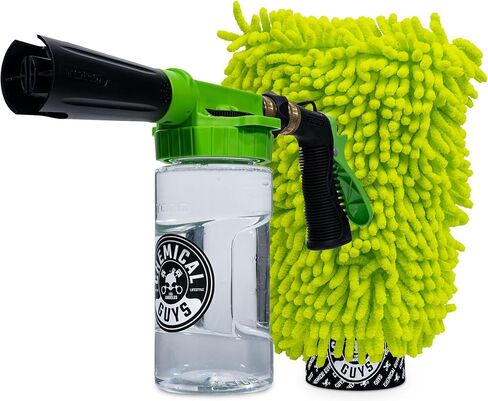 Chemical Guys Foam Blaster 6 Car Wash Gun, Chemical Guys Foam Gun, and Chenille Scratch-Free Microfiber Wash Mitt - Connects to Any Garden Hose for Thick Suds - Safe for Cars, Trucks, SUVs - 2 Items in Kuwait