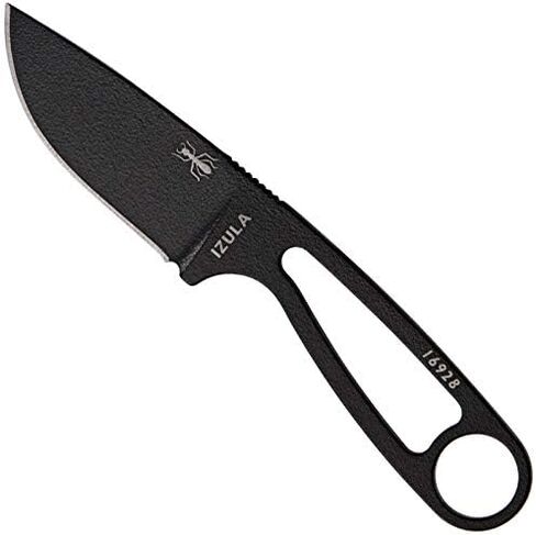 ESEE Knives Izula Fixed Blade Knife w/Survival Kit, Sheath & Clip Plate (Black) in Saudi Arabia