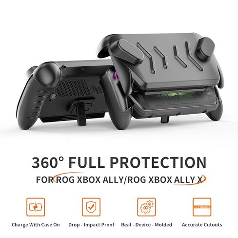 XYYORITRIX Protective Case + Cover for ROG Xbox Ally X/ROG Xbox Ally，Ergonomic Design Enhanced Grip Reinforced Corners Impact-Resistant Abrasion-Resistant Includes Stand Function (Black) in Saudi Arabia