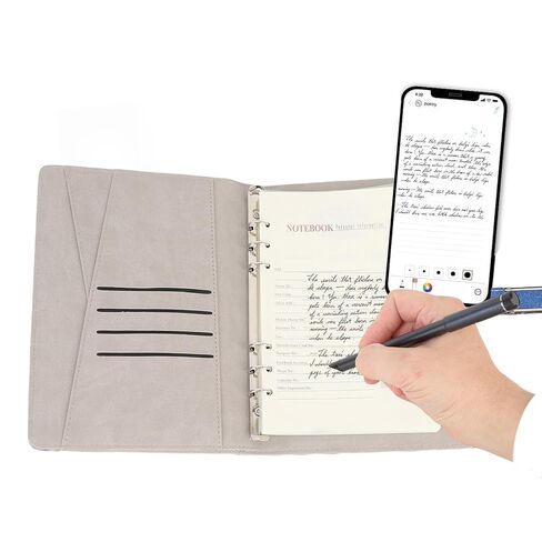 ASHATA Digital Smart Pen Notebook Set, 360° Smooth Writing Real Time Sync OCR Text Recognition with 5.0, for iOS Phones Tablets Study Notes Drawing (Blue) in Saudi Arabia