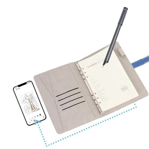 ASHATA Digital Smart Pen Notebook Set, 360° Smooth Writing Real Time Sync OCR Text Recognition with 5.0, for iOS Phones Tablets Study Notes Drawing (Blue) in Saudi Arabia