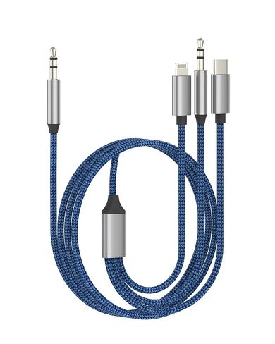 سلك Aux لـ Iphone Lightning USB C 3.5 مم إلى كابل الصوت (1.2 متر) لـ Apple 17 16 15 14 13 Pro Max سماعة رأس محول ملحقات السيارة منفذ نوع C جاك ذكر قابس ستيريو مقسم متوافق مع Samsung S25 in Kuwait