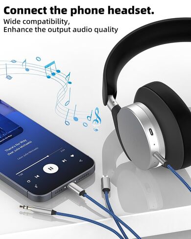 سلك Aux لـ Iphone Lightning USB C 3.5 مم إلى كابل الصوت (1.2 متر) لـ Apple 17 16 15 14 13 Pro Max سماعة رأس محول ملحقات السيارة منفذ نوع C جاك ذكر قابس ستيريو مقسم متوافق مع Samsung S25 in Kuwait