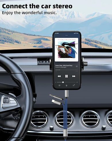 سلك Aux لـ Iphone Lightning USB C 3.5 مم إلى كابل الصوت (1.2 متر) لـ Apple 17 16 15 14 13 Pro Max سماعة رأس محول ملحقات السيارة منفذ نوع C جاك ذكر قابس ستيريو مقسم متوافق مع Samsung S25 in Kuwait