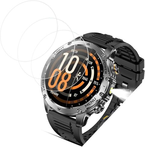 for KPEP Military Smart Watches AK87 Screen Protector 1.7" [3 Pack] HD Tempered Glass Film [9H Hardness] [Anti-Scratch] [Bubble Free] Compatible for Karchilor KPEP AK87 Smartwatch in Saudi Arabia