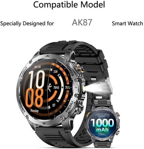for KPEP Military Smart Watches AK87 Screen Protector 1.7" [3 Pack] HD Tempered Glass Film [9H Hardness] [Anti-Scratch] [Bubble Free] Compatible for Karchilor KPEP AK87 Smartwatch in Saudi Arabia