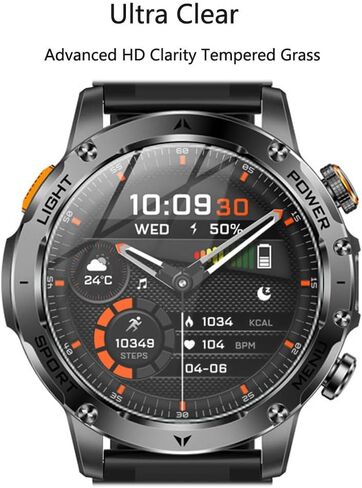 for KPEP Military Smart Watches AK87 Screen Protector 1.7" [3 Pack] HD Tempered Glass Film [9H Hardness] [Anti-Scratch] [Bubble Free] Compatible for Karchilor KPEP AK87 Smartwatch in Saudi Arabia