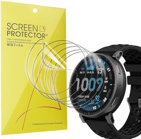Lamshaw متوافق مع واقي شاشة Amazfit Active Max، [6 عبوات] طبقة شفافة من مادة TPU ذات تغطية كاملة متوافقة مع ساعة Amazfit Active Max الذكية 1.5 بوصة (6 عبوات) in Kuwait
