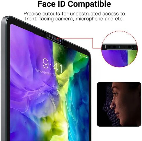 (قطعتان) واقي شاشة ملمس ورقي غير لامع متوافق مع Microsoft Surface Pro 8/9/10/11/Pro X 13 بوصة 2024 ناعم مضاد لبصمات الأصابع والكتابة والرسم باستخدام القلم مثل الورق in Kuwait