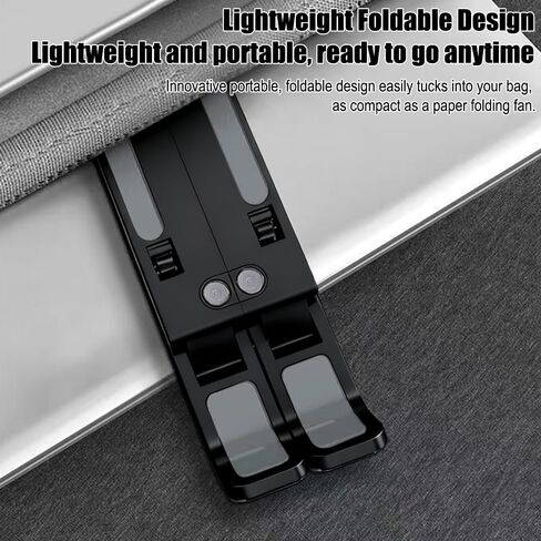 Aluminum Alloy Laptop Stand for Desk, Adjustable Portable Laptop Riser Holder Compatible, Foldable Laptop Riser with Laptops-Black in Saudi Arabia