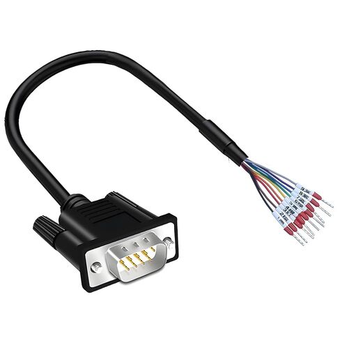 10Ft 3m 24AWG DB9 Male Serial Extension Cable with Cable Marker, RS232 D-SUB DB9 9 Pin to 9 Bare Wire Breakout Board Connector in Saudi Arabia