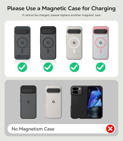 قاعدة شحن مغناطيسية 3 في 1 قابلة للطي لساعة Google Pixel 3/2 (ليست للساعة 4/1)، شاحن لاسلكي سريع بقدرة 15 وات متوافق مع حامل شاحن MagSafe لـ Pixel 10/10 Pro/XL/9/8/7/6 Pro & Buds in Kuwait