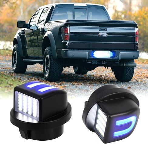 LED License Plate Light White & Blue for F150 1990-2014 F250 F350 Super Duty 1980-2014 Explorer Ranger Bronco Excursion Expedition U-Shaped with 2 Socket Harness Pair Rear Bumper Tag Lamp in Saudi Arabia