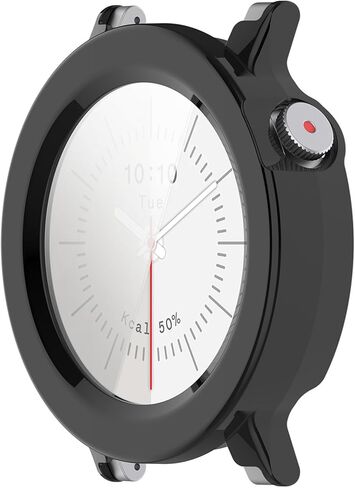 Disscool Full Coverage Case with Screen Protector Compatible with CMF Watch3 Pro PC and Real Glass Protective Case Cover Smart Watch Accessories(Black) in Saudi Arabia