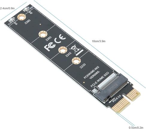 PCIe to M2 NVME Adapter Card High Performance Riser Card Converter with Cooling Fin for PM961 960EVO SM961 PM951 SM951 600P LiteOn T10 SSD 2230 2242 2260 2280 in Saudi Arabia
