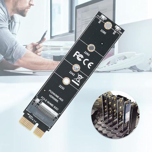 PCIe to M2 NVME Adapter Card High Performance Riser Card Converter with Cooling Fin for PM961 960EVO SM961 PM951 SM951 600P LiteOn T10 SSD 2230 2242 2260 2280 in Saudi Arabia