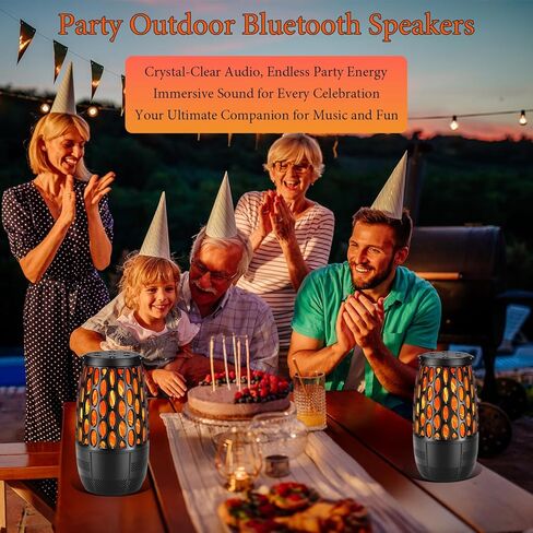 مكبرات صوت بلوتوث خارجية مطورة، مكبر صوت بلوتوث 10 وات 5.3، مزامنة تلقائية متعددة تصل إلى 100 مكبر صوت، مكبر صوت خارجي مقاوم للماء IPX6 لحديقة الشرفة، هدية للرجال (عبوتان) in Kuwait