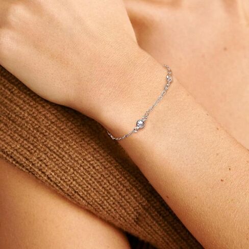 925 Sterling Silver Bracelets for Women Trendy Cubic Zirconia Womens Bracelets Classic Costume Jewelry for Women in Saudi Arabia