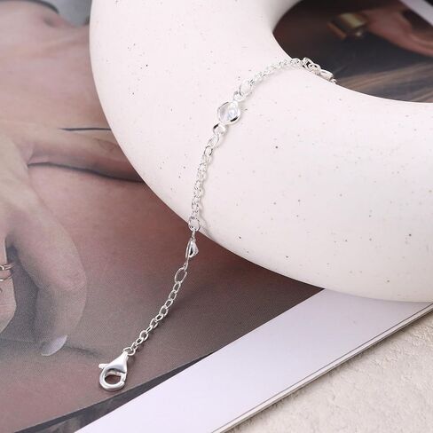 925 Sterling Silver Bracelets for Women Trendy Cubic Zirconia Womens Bracelets Classic Costume Jewelry for Women in Saudi Arabia