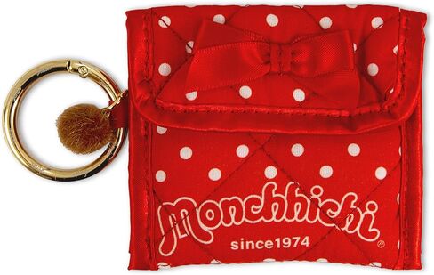Sonix Quilted Earbud Pouch | Premium Cotton Bag Charm for AirPods, Keychain Storage Case Cover with Carabiner Ring | Red Monchhichi in Saudi Arabia