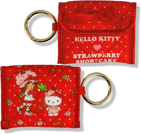 Sonix Quilted Earbud Pouch | Premium Cotton Bag Charm for AirPods, Keychain Storage Case Cover with Carabiner Ring | Red Monchhichi in Saudi Arabia