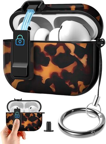 حافظة Joyleop لـ Airpods Pro 3 - مع قفل أمان، تصميم جميل للنساء والفتيات الجميلات، غطاء واقٍ من الصدمات الصلبة مع سلسلة مفاتيح لـ Airpods Pro الجيل الثالث 2025، ظهر السلحفاة in Kuwait