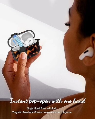 حافظة Joyleop لـ Airpods Pro 3 - مع قفل أمان، تصميم جميل للنساء والفتيات الجميلات، غطاء واقٍ من الصدمات الصلبة مع سلسلة مفاتيح لـ Airpods Pro الجيل الثالث 2025، ظهر السلحفاة in Kuwait