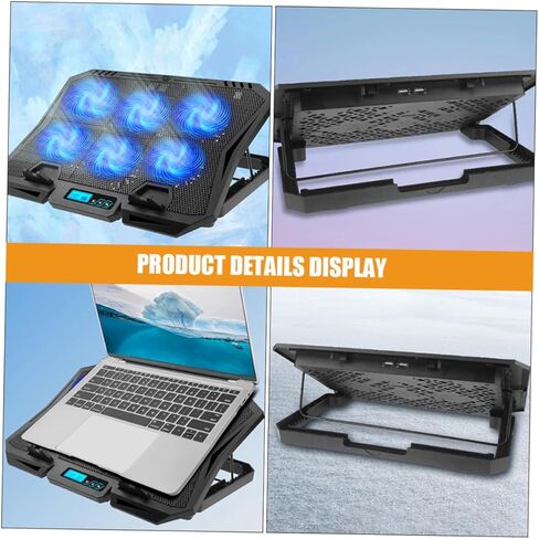 Laptop Cooling Pad 15.6-inch Quiet Fan Cooler Stand with Adjustable Speed and Blue Light, Portable Laptop Cooler Stand for Gaming and Office Use in Saudi Arabia
