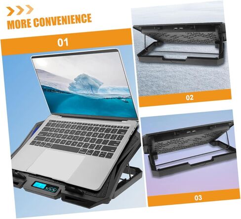 Laptop Cooling Pad 15.6-inch Quiet Fan Cooler Stand with Adjustable Speed and Blue Light, Portable Laptop Cooler Stand for Gaming and Office Use in Saudi Arabia