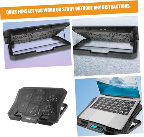 Laptop Cooling Pad 15.6-inch Quiet Fan Cooler Stand with Adjustable Speed and Blue Light, Portable Laptop Cooler Stand for Gaming and Office Use in Saudi Arabia