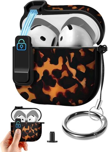 حافظة Joyleop لـ Airpods Pro 3 - مع قفل أمان، تصميم جميل للنساء والفتيات الجميلات، غطاء واقٍ من الصدمات الصلبة مع سلسلة مفاتيح لـ Airpods Pro الجيل الثالث 2025، ظهر السلحفاة in Kuwait