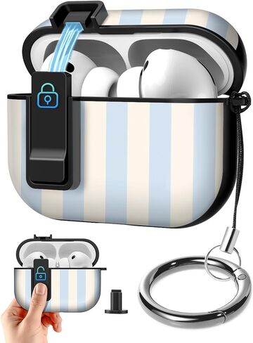 حافظة Joyleop لـ Airpods Pro 3 - مع قفل أمان، تصميم جميل للنساء والفتيات الجميلات، غطاء واقٍ من الصدمات الصلبة مع سلسلة مفاتيح لـ Airpods Pro الجيل الثالث 2025، ظهر السلحفاة in Kuwait
