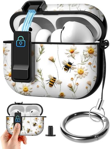 حافظة Joyleop لـ Airpods Pro 3 - مع قفل أمان، تصميم جميل للنساء والفتيات الجميلات، غطاء واقٍ من الصدمات الصلبة مع سلسلة مفاتيح لـ Airpods Pro الجيل الثالث 2025، ظهر السلحفاة in Kuwait