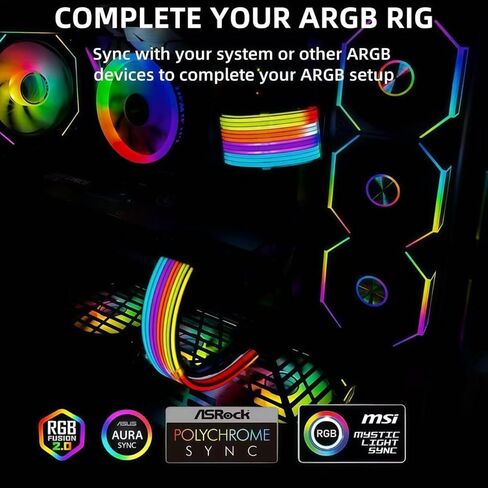 مجموعة غطاء كابل RGB متوافقة مع وصلة كابل ARGB PSU للوحة الأم ذات 24 سنًا مع كابل تمديد طاقة ARGB قابل للانحناء من السيليكون 5 فولت 3 دبوس لتزيين حافظة الكمبيوتر in Saudi Arabia