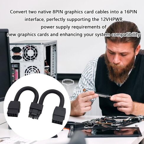 16PIN to 2x8PIN 12VHPWR GPU Cable Straight Connector GPU Extender Extension Cable For 3090Ti 4070Ti 4080 4090 in Saudi Arabia