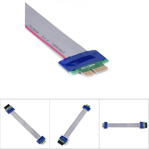 كابل PCI E GPU Riser، تمديد بطاقة الرسومات ذكر إلى أنثى بدون الحاجة إلى برنامج تشغيل لتحسين تدفق الهواء، كابل مرن لخادم 1U 2U وحقيبة صغيرة (PCI-E 1X إلى 1X) in Kuwait