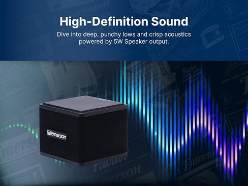 Emerson EAS-3006-BK Sound Blox - مكبرات صوت بلوتوث لاسلكية قابلة للتكديس مغناطيسيًا، اتصال فوري، صوت متعدد الغرف، شحن USB-C، مضخم صوت مدمج in Kuwait